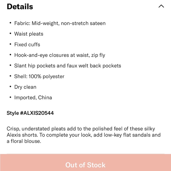 Alexis Gaines Black Dress Shorts NWT - Picture 6 of 6